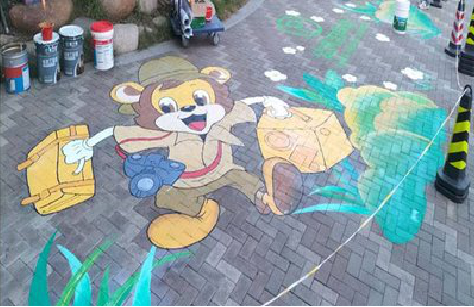 建始夏季画地面彩绘会遇到的问题