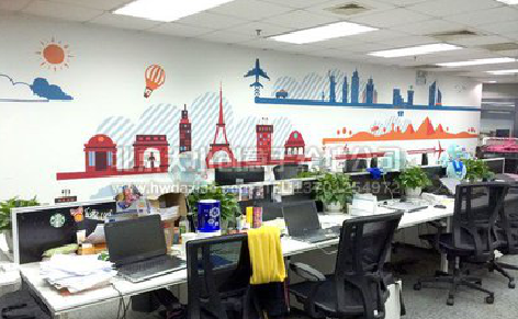 建始教你设计办公室墙绘的方法。